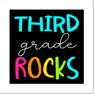 Third Grade Rocks Shirt Team 3rd Grade Teacher Premium Posters and Art